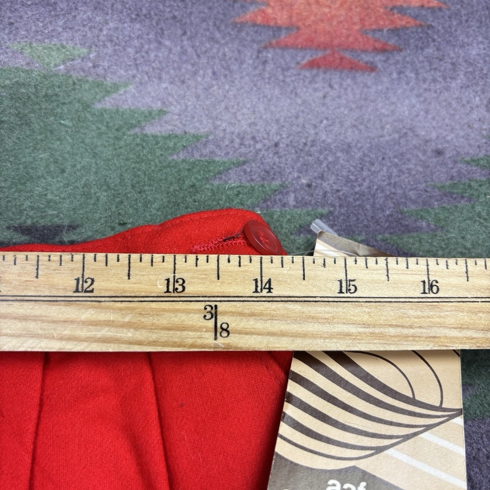 Vintage Pendleton Pencil Midi Skirt Women's 12 Red 100% Virgin Wool Pleated New - Picture 8 of 9